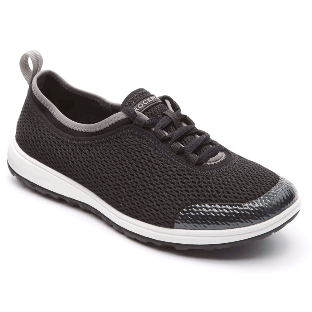 Tenis Rockport Mulher Pretas - Walk360 Washable Laceup - 73056PQIB